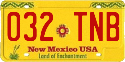 NM license plate 032TNB