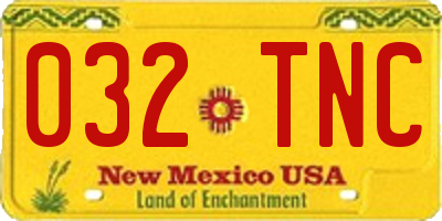 NM license plate 032TNC