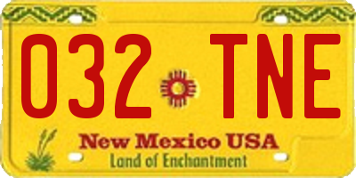 NM license plate 032TNE