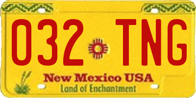 NM license plate 032TNG