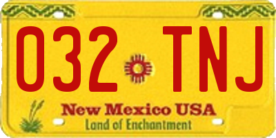 NM license plate 032TNJ