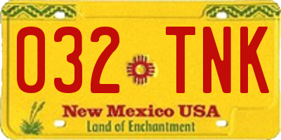 NM license plate 032TNK