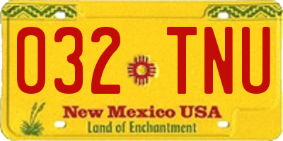 NM license plate 032TNU