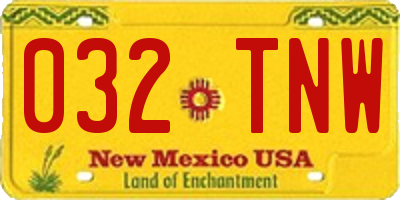NM license plate 032TNW