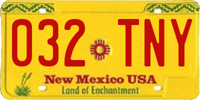 NM license plate 032TNY