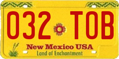 NM license plate 032TOB