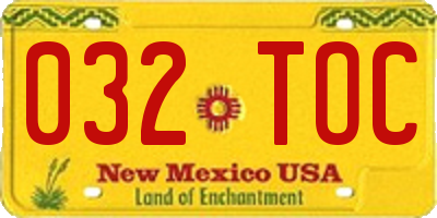 NM license plate 032TOC