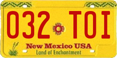 NM license plate 032TOI