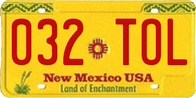 NM license plate 032TOL