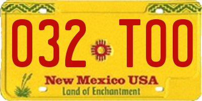 NM license plate 032TOO