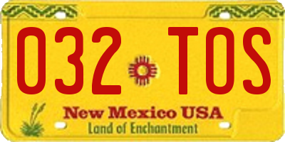 NM license plate 032TOS
