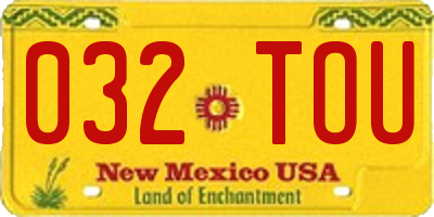 NM license plate 032TOU