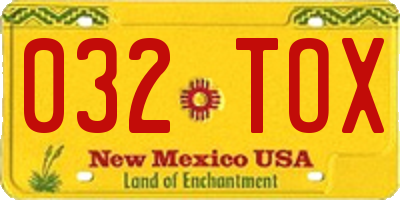 NM license plate 032TOX
