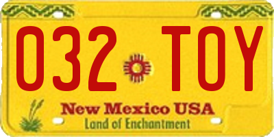 NM license plate 032TOY