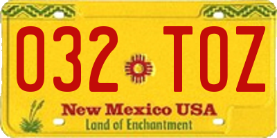 NM license plate 032TOZ