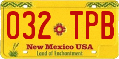 NM license plate 032TPB