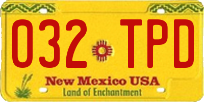 NM license plate 032TPD