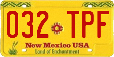 NM license plate 032TPF