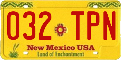 NM license plate 032TPN