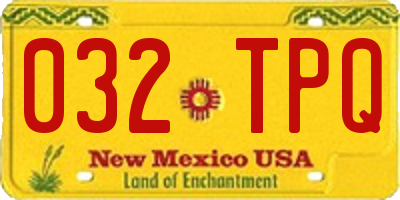 NM license plate 032TPQ