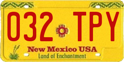 NM license plate 032TPY