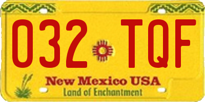 NM license plate 032TQF