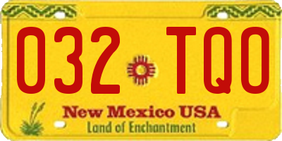 NM license plate 032TQO