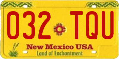 NM license plate 032TQU