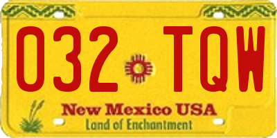 NM license plate 032TQW