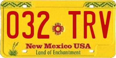 NM license plate 032TRV