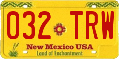 NM license plate 032TRW