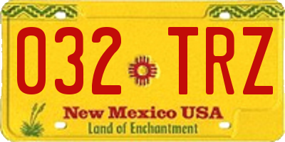NM license plate 032TRZ