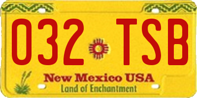 NM license plate 032TSB