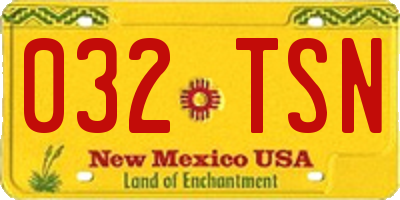 NM license plate 032TSN