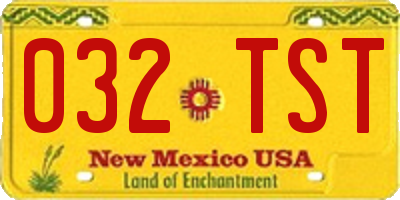 NM license plate 032TST