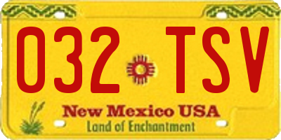 NM license plate 032TSV
