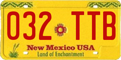 NM license plate 032TTB