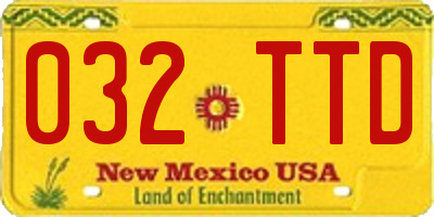 NM license plate 032TTD