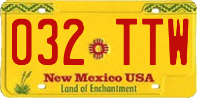 NM license plate 032TTW