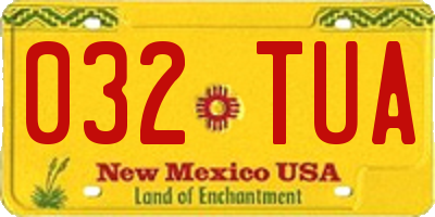NM license plate 032TUA