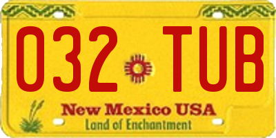 NM license plate 032TUB