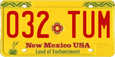 NM license plate 032TUM