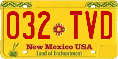NM license plate 032TVD
