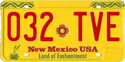NM license plate 032TVE