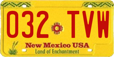 NM license plate 032TVW