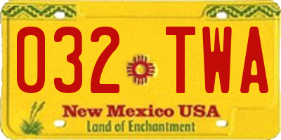 NM license plate 032TWA