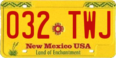 NM license plate 032TWJ