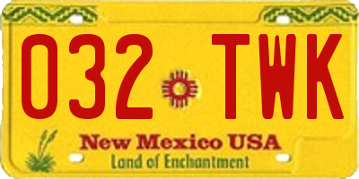 NM license plate 032TWK