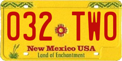 NM license plate 032TWO