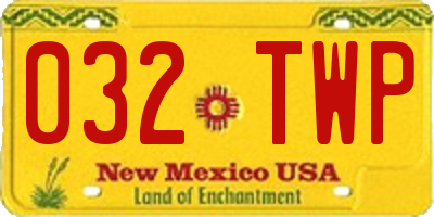 NM license plate 032TWP